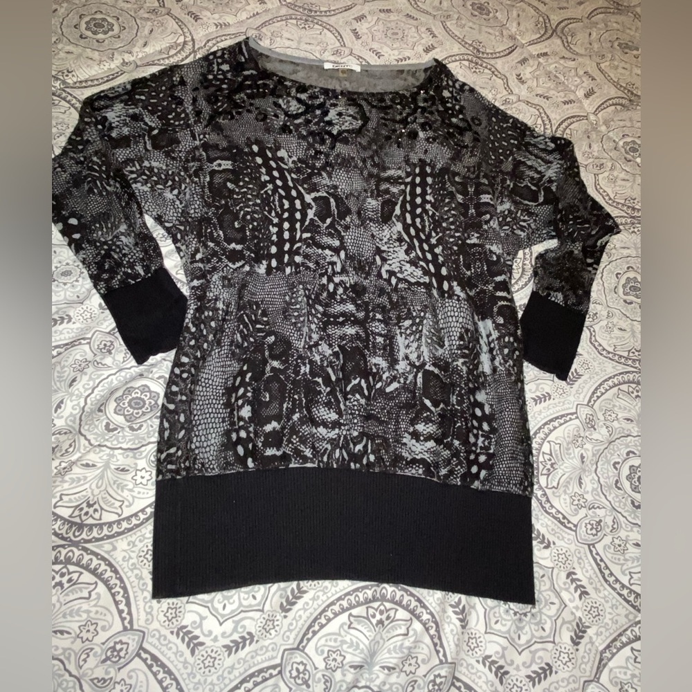 DKNY sequin sweater dress tunic size L